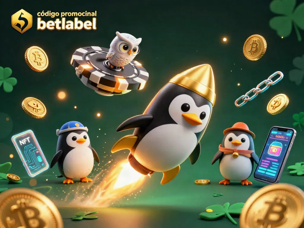 Experience the excitement of código promocional betlabel with a 3D cartoon penguin exploring a casino universe.